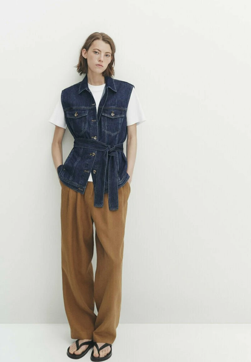 Massimo Dutti Belted- Waistcoat - Dark Blue 5 Massimo Dutti Belted- Waistcoat - Dark Blue - Image 3