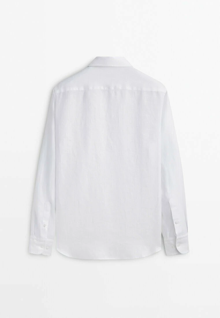 Massimo Dutti Regular Fit Textured Oxford - Formal Shirt - White 4 Massimo Dutti Regular Fit Textured Oxford - Formal Shirt - White - Image 2