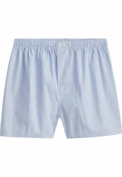 Massimo Dutti Striped Poplin- Boxer Shorts - Light Blue