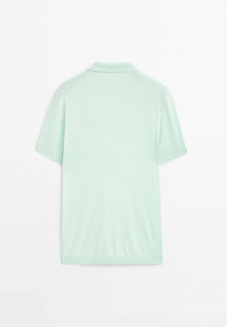 Massimo Dutti Short Sleeve - Polo Shirt - Turquoise 8 Massimo Dutti Short Sleeve - Polo Shirt - Turquoise - Image 6