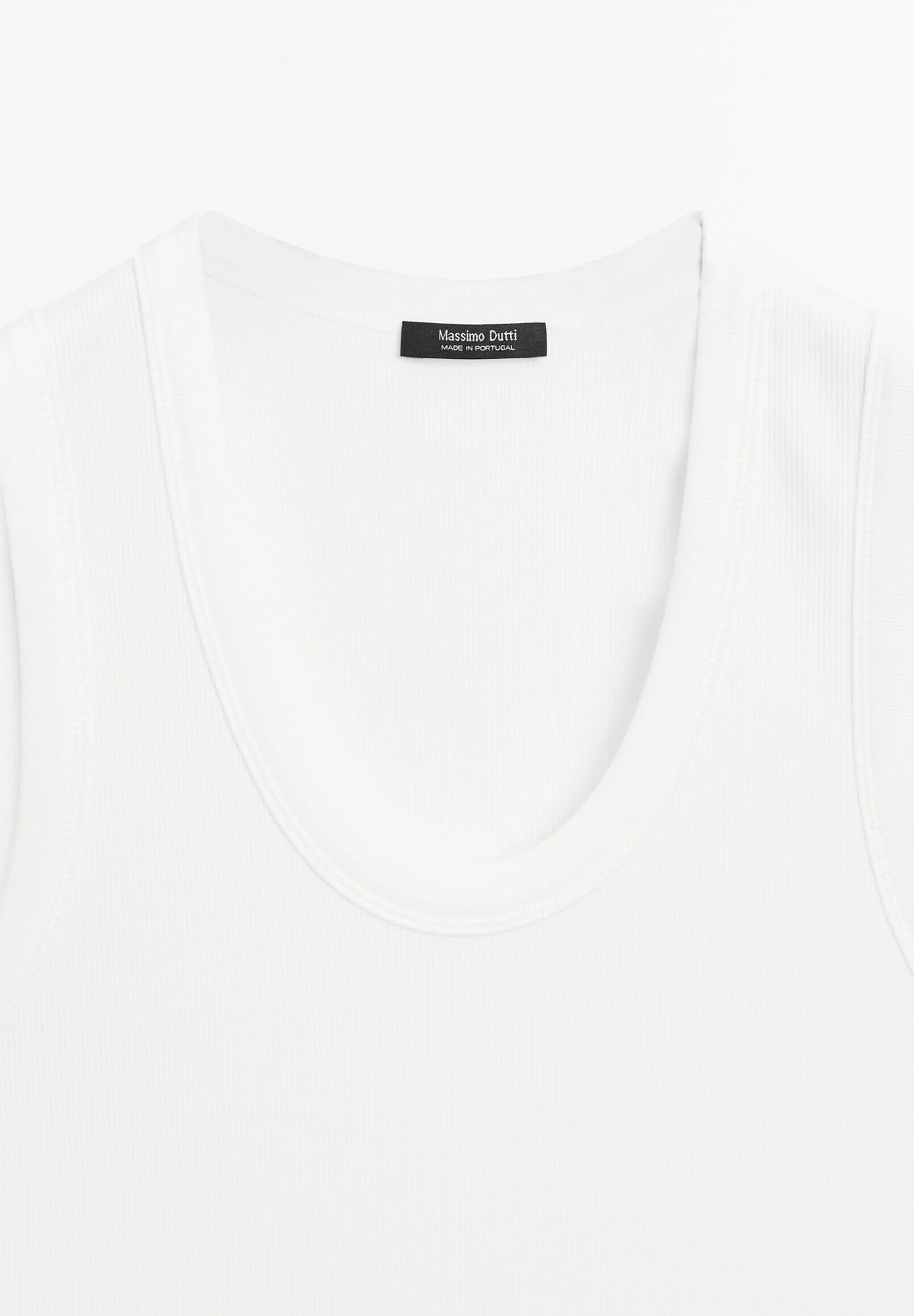 Massimo Dutti HEAVY WEIGHT RIBBED ROUND NECK - Basic T-shirt - White 12 Massimo Dutti HEAVY WEIGHT RIBBED ROUND NECK - Basic T-shirt - White - Image 10