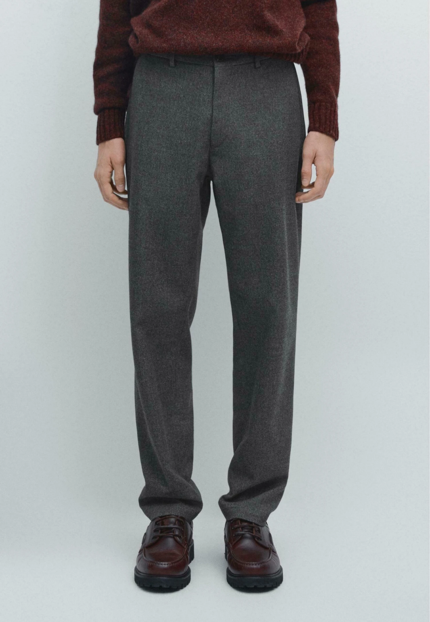 Massimo Dutti JOGGER WITH TEXTURED DETAIL - Trousers - Grey 3 Massimo Dutti JOGGER WITH TEXTURED DETAIL - Trousers - Grey