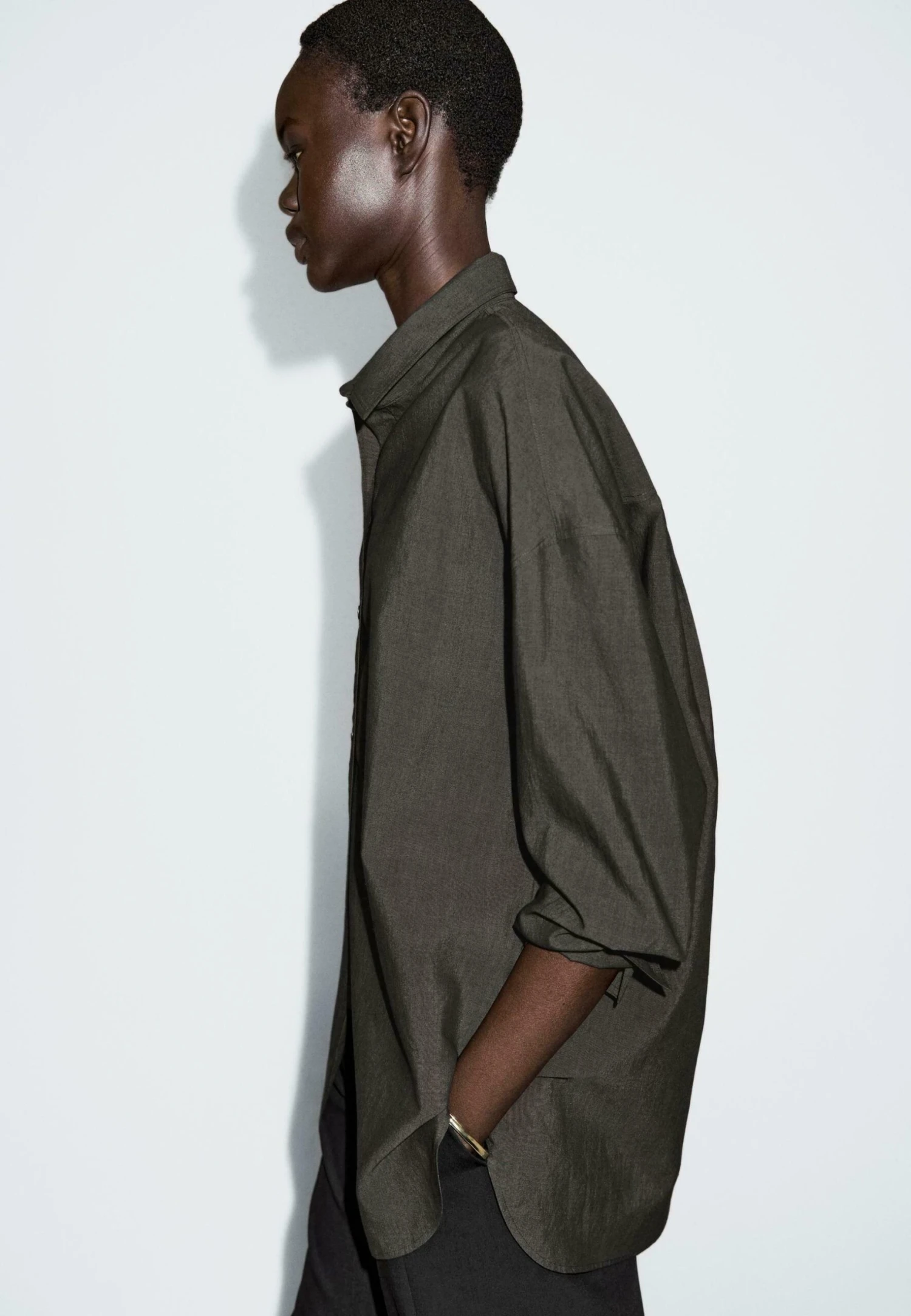 Massimo Dutti BLEND - Button-down Blouse - Dark Grey 6 Massimo Dutti BLEND - Button-down Blouse - Dark Grey - Image 4