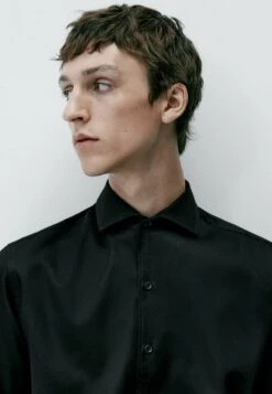 Massimo Dutti Textured - Formal Shirt - Black -Massimo Dutti Shop bfbc86ed20a34642b6c24ef9456cfe16