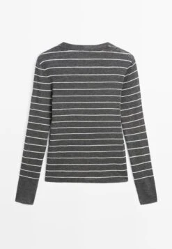 Massimo Dutti STRIPED - Long Sleeved Top - Grey -Massimo Dutti Shop bfe5a82370614aa2a2b62b3b4ee25fd0