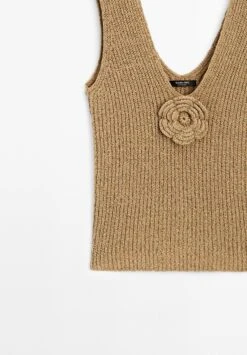 Massimo Dutti V-NECK WITH FLORAL DETAIL - Top - Brown 17 Massimo Dutti V-NECK WITH FLORAL DETAIL - Top - Brown -Massimo Dutti Shop c033997dd64542d1aa0e2c3323340653