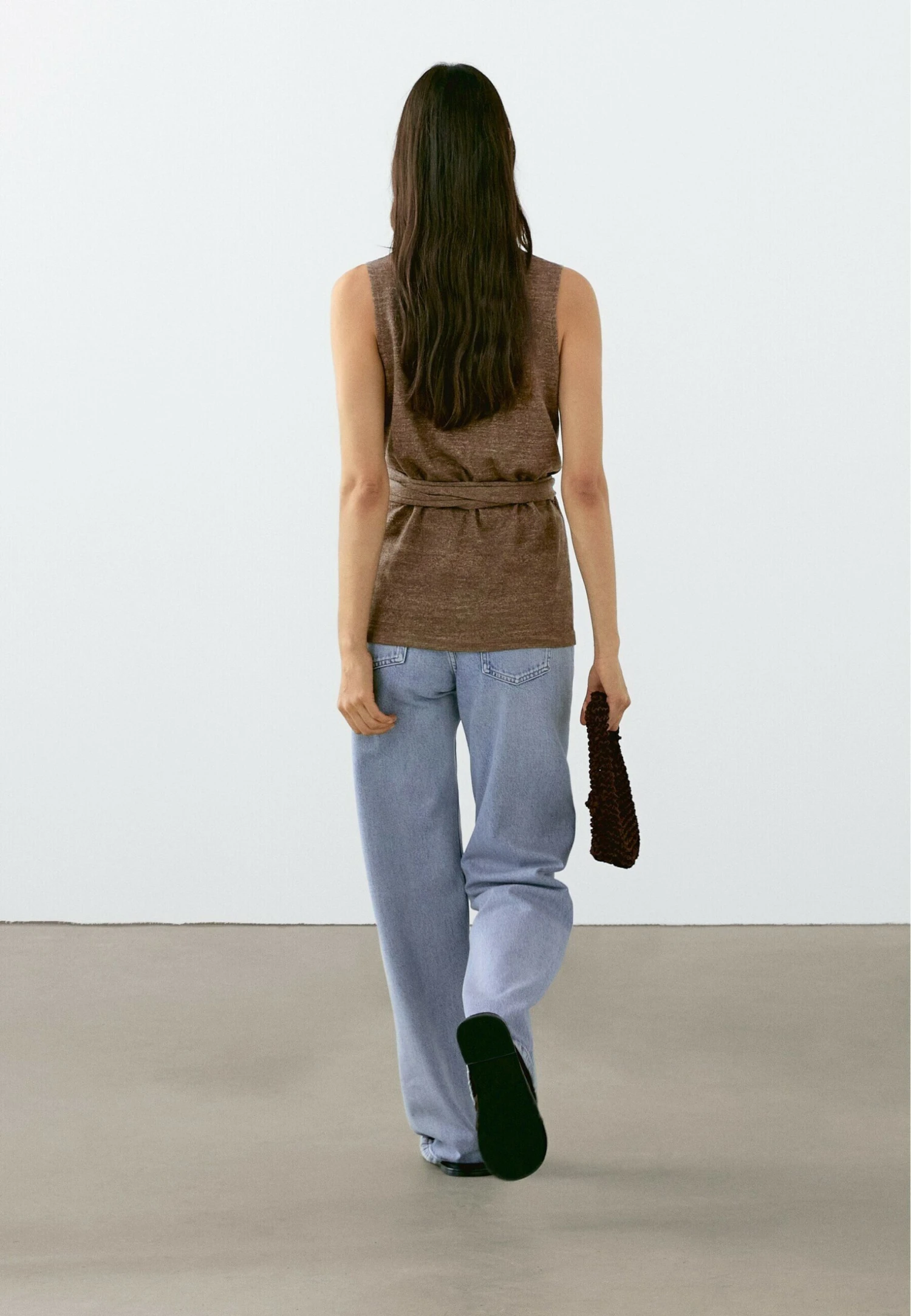 Massimo Dutti CROSSOVER V-NECK - Top - Brown 5 Massimo Dutti CROSSOVER V-NECK - Top - Brown - Image 3