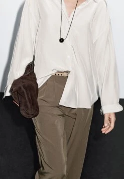 Massimo Dutti WIDE-LEG FLOWING WITH DARTS - Trousers - Mottled Brown -Massimo Dutti Shop c097781df12e4de1b0be39296f45368c