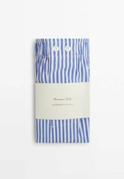 Massimo Dutti Striped Poplin- Boxer Shorts - Blue -Massimo Dutti Shop c146456e01864cee81ed57347d1ece9e