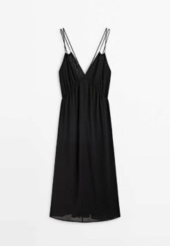 Massimo Dutti Flowing With Double Straps And Open Back - Day Dress - Black -Massimo Dutti Shop c14daf55ca7d4a4d91882a44a28f7d1b