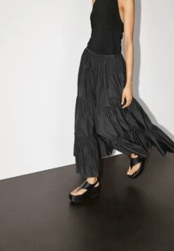 Massimo Dutti LONG FLARED WITH GATHERED DETAIL - Maxi Skirt - Black -Massimo Dutti Shop c15aca0a75af4cb3923d6fd35d035cc3