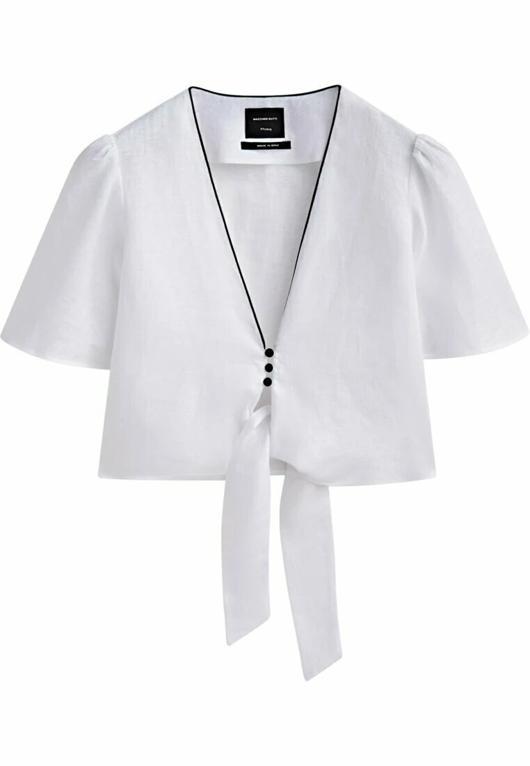 Massimo Dutti Studio With Knot And Contrast Detail - Blouse 8 Massimo Dutti Studio With Knot And Contrast Detail - Blouse - Image 6