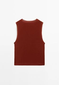 Massimo Dutti SLEEVELESS WITH DOUBLE PIPING - Basic T-shirt - Dark Red -Massimo Dutti Shop c1c6cd9313c348f2a69a8d5edd790c8b