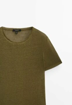 Massimo Dutti Short Sleeve- Basic T-Shirt - Khaki -Massimo Dutti Shop c237676117eb48d7af41aa5c544fabcc