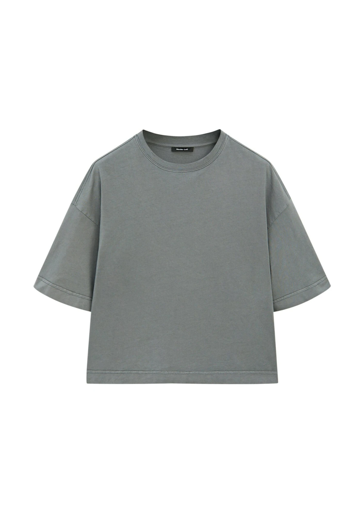 Massimo Dutti SHORT SLEEVE WITH CREW NECK - Basic T-shirt - Blue 7 Massimo Dutti SHORT SLEEVE WITH CREW NECK - Basic T-shirt - Blue - Image 5