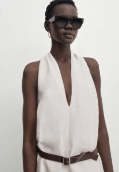 Massimo Dutti Long Halter Neck With Flounce - Maxi Dress -Massimo Dutti Shop c2a26349939e4e5f872a3e540d4519fb