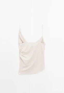 Massimo Dutti STRAPPY ASYMMETRIC NECK - Top - Beige -Massimo Dutti Shop c2bc541380694bd2afea54314297dfac