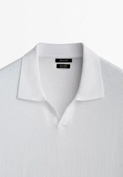 Massimo Dutti Vertical-Textured Micro - Polo Shirt - White -Massimo Dutti Shop c2d11984d7254880bb8d2bf7a1b4f76e