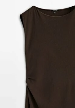 Massimo Dutti With Gathered Detail On The Side - Maxi Dress - Dark Brown -Massimo Dutti Shop c2d931b4d9234a23afc684ab7ad23552