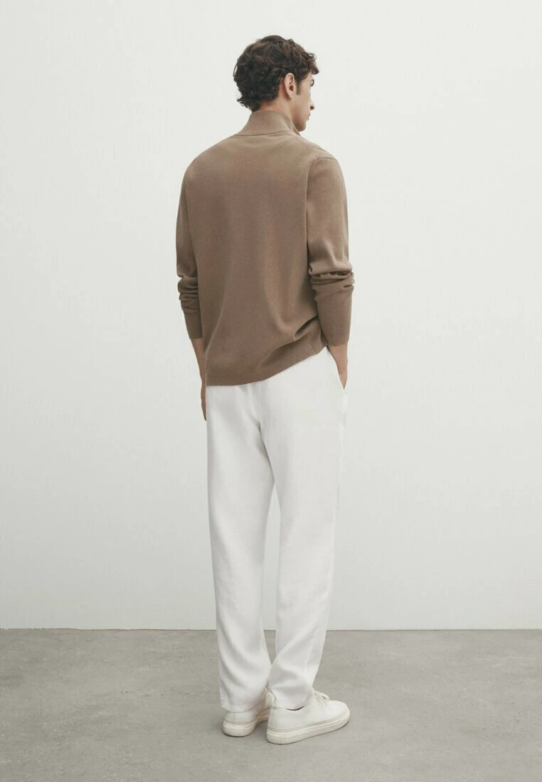 Massimo Dutti Milano With A Mock Neck And Zip - Cardigan - Stone 5 Massimo Dutti Milano With A Mock Neck And Zip - Cardigan - Stone - Image 3