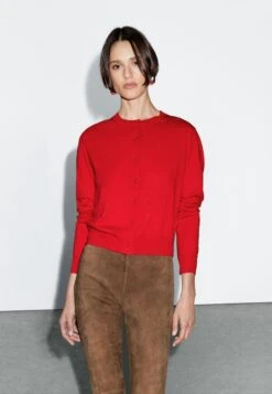 Massimo Dutti BUTTONED WITH CREW NECK - Cardigan - Red