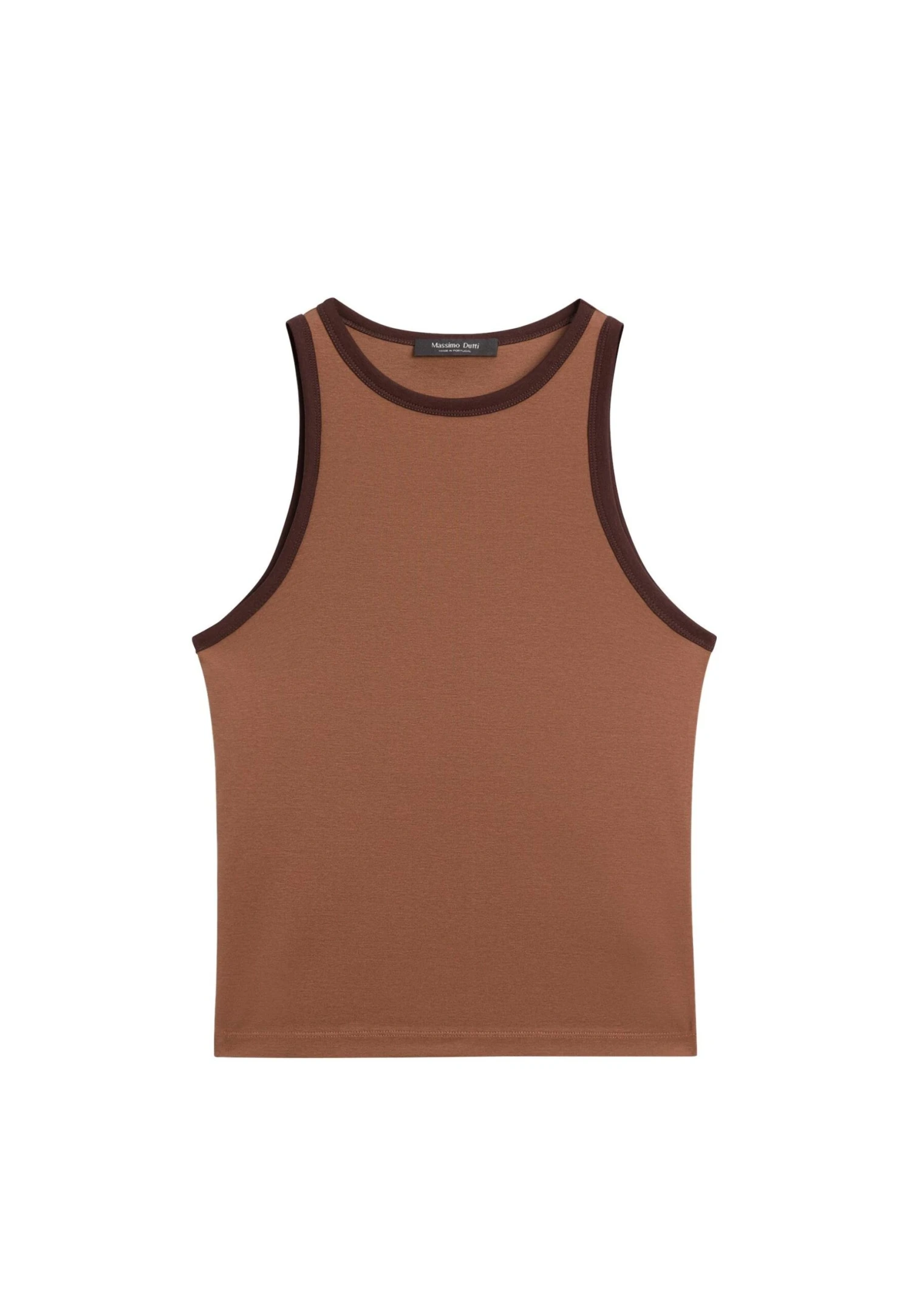 Massimo Dutti HALTER NECK WITH CONTRAST DETAIL - Top - Brown 7 Massimo Dutti HALTER NECK WITH CONTRAST DETAIL - Top - Brown - Image 5
