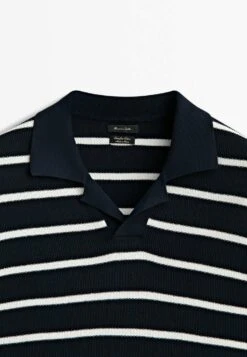 Massimo Dutti Short Sleeve Striped - Polo Shirt - Dark Blue -Massimo Dutti Shop c38798b304ad4cb28c5e43b7840a1b11