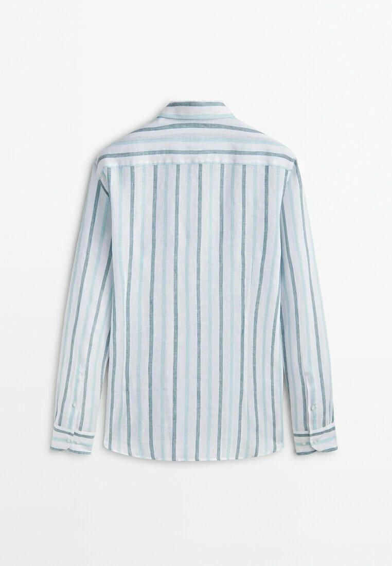 Massimo Dutti Two-Tone Striped - Shirt - Light Blue 8 Massimo Dutti Two-Tone Striped - Shirt - Light Blue - Image 6