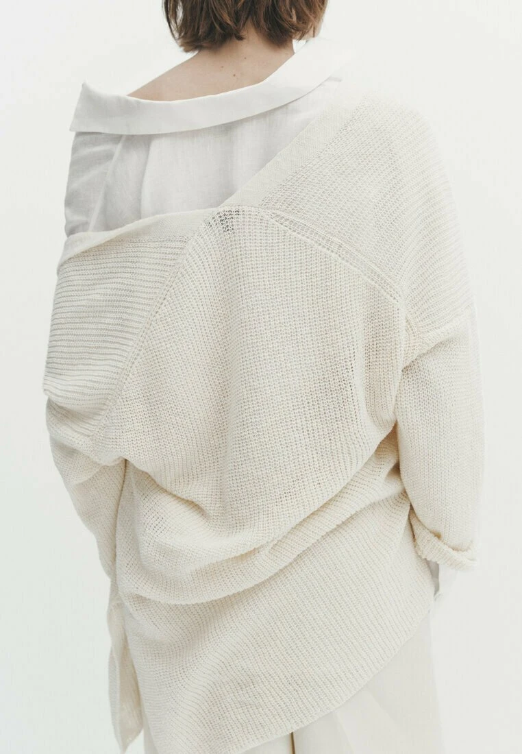 Massimo Dutti PurlWith Vents- Cardigan - Beige 4 Massimo Dutti PurlWith Vents- Cardigan - Beige - Image 2