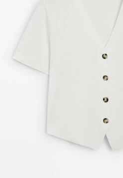 Massimo Dutti FLOWING SHORT SLEEVE WITH V-NECK - Button-down Blouse - White 18 Massimo Dutti FLOWING SHORT SLEEVE WITH V-NECK - Button-down Blouse - White -Massimo Dutti Shop c41f2ffcd33d4db2aebf46e0d385a2c2