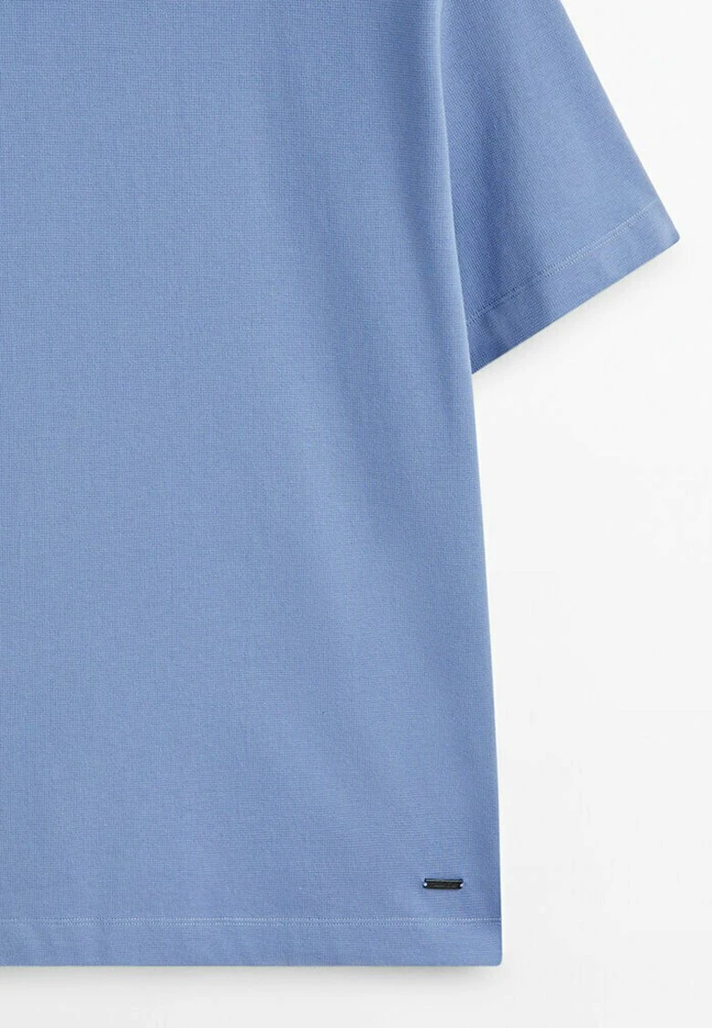 Massimo Dutti Textured Short Sleeve - Basic T-Shirt - Dark Blue 11 Massimo Dutti Textured Short Sleeve - Basic T-Shirt - Dark Blue - Image 9