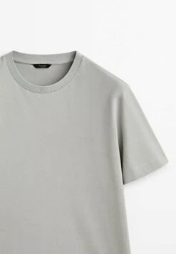 Massimo Dutti Textured Short Sleeve - Basic T-Shirt - Stone -Massimo Dutti Shop c4ccb73604bc4e1587988296f2dbe9f8