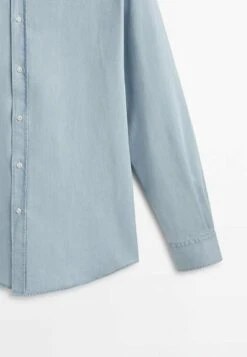 Massimo Dutti Bleach Wash- Shirt - Blue -Massimo Dutti Shop c4db96a599c54ba19246e1971bc7733f