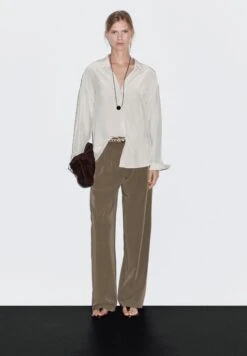 Massimo Dutti WIDE-LEG FLOWING WITH DARTS - Trousers - Mottled Brown -Massimo Dutti Shop c4fcc18c23e545d9bf73dc99d0ca9e12