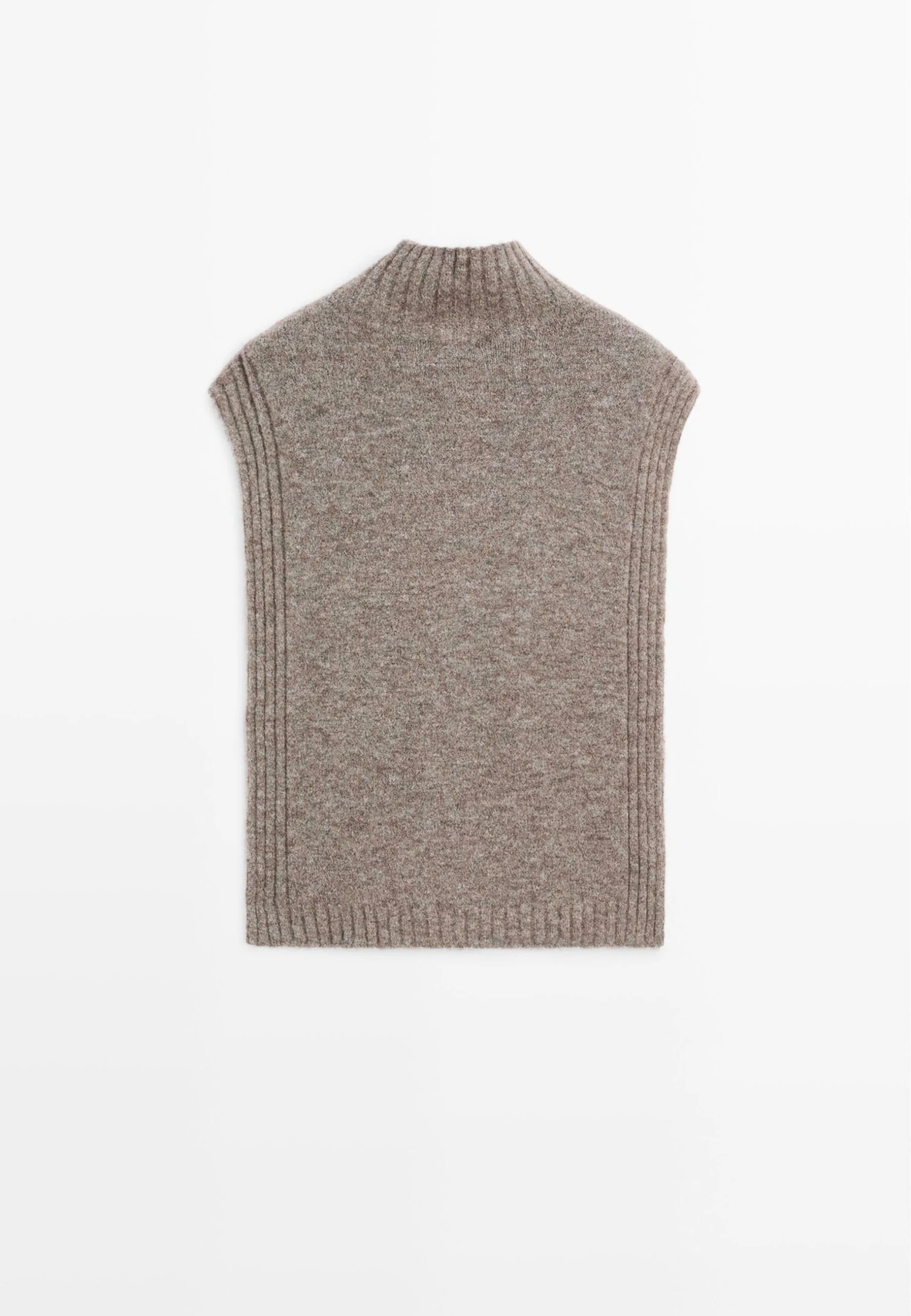 Massimo Dutti SLEEVELESS HIGH NECK SWEATER - Jumper - Beige 4 Massimo Dutti SLEEVELESS HIGH NECK SWEATER - Jumper - Beige - Image 2