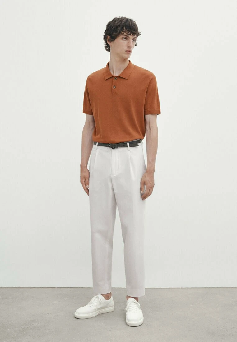 Massimo Dutti Short Sleeve - Polo Shirt - Mottled Brown 4 Massimo Dutti Short Sleeve - Polo Shirt - Mottled Brown - Image 2