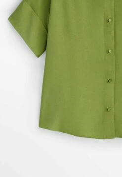 Massimo Dutti Flowing - Button-Down Blouse - Green -Massimo Dutti Shop c567ca53ee8d4b65898cdb2b5447f381