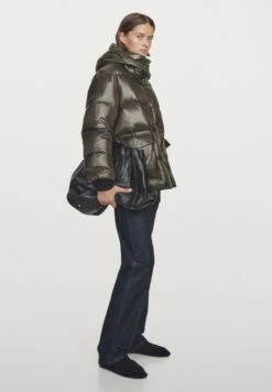 Massimo Dutti SHORT WATER-REPELLENT PUFFER WITH HOOD - Down Jacket - Mottled Green -Massimo Dutti Shop c62da6d1a8ab4ad9a66a3fa4dc262b97