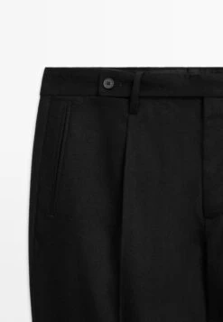 Massimo Dutti FLANNEL WITH DARTS - Suit Trousers - Black -Massimo Dutti Shop c632eb809d304150b4a4c59afab82c11