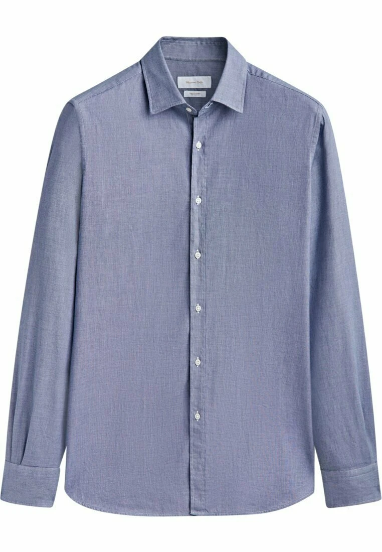 Massimo Dutti Textured Bird S-Eye - Shirt - Blue/Black Denim 7 Massimo Dutti Textured Bird S-Eye - Shirt - Blue/Black Denim - Image 5