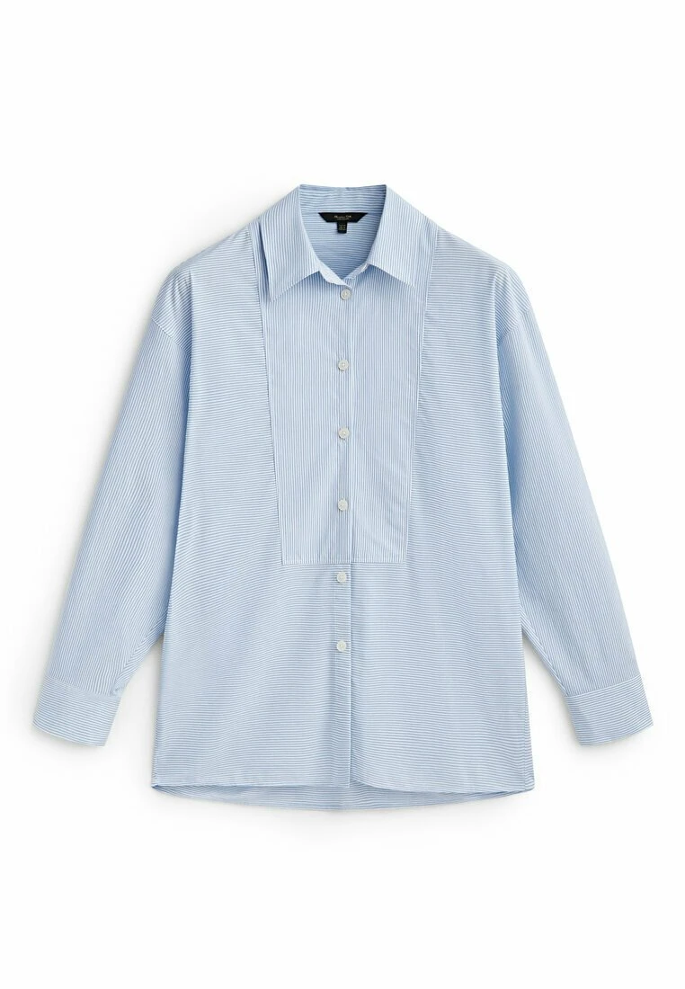 Massimo Dutti Striped With Chest Detailing - Button-Down Blouse - Light Blue 7 Massimo Dutti Striped With Chest Detailing - Button-Down Blouse - Light Blue - Image 5