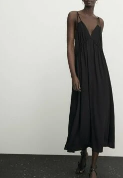 Massimo Dutti Flowing With Double Straps And Open Back - Day Dress - Black -Massimo Dutti Shop c66a8247e20148cc8b48a7bad424a067