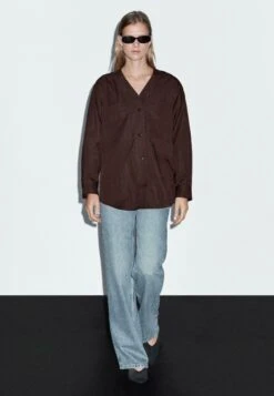 Massimo Dutti V-NECK - Blouse - Dark Brown 16 Massimo Dutti V-NECK - Blouse - Dark Brown -Massimo Dutti Shop c69169171a23459591f90349c6338c1b