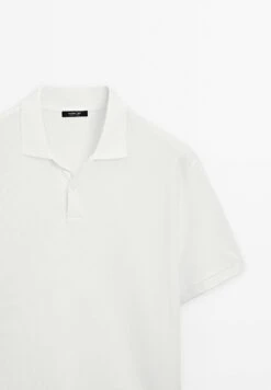 Massimo Dutti MICRO TEXTURED PIQUÉ POLO NECK - Polo Shirt - White -Massimo Dutti Shop c6e87a971a3d44a9893228f01b191556