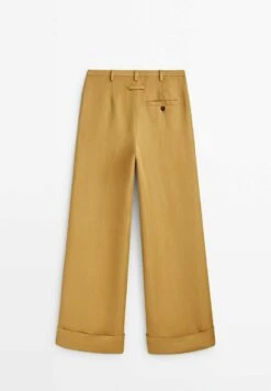 Massimo Dutti With Turn-Up Hems - Trousers - Camel -Massimo Dutti Shop c70f138ddbd34439a580fbfe6b292597