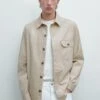 Massimo Dutti OVERGARMENT WITH POCKET - Shirt - Beige -Massimo Dutti Shop c7124f27a2a44d8ea2dc242dacff7f6f