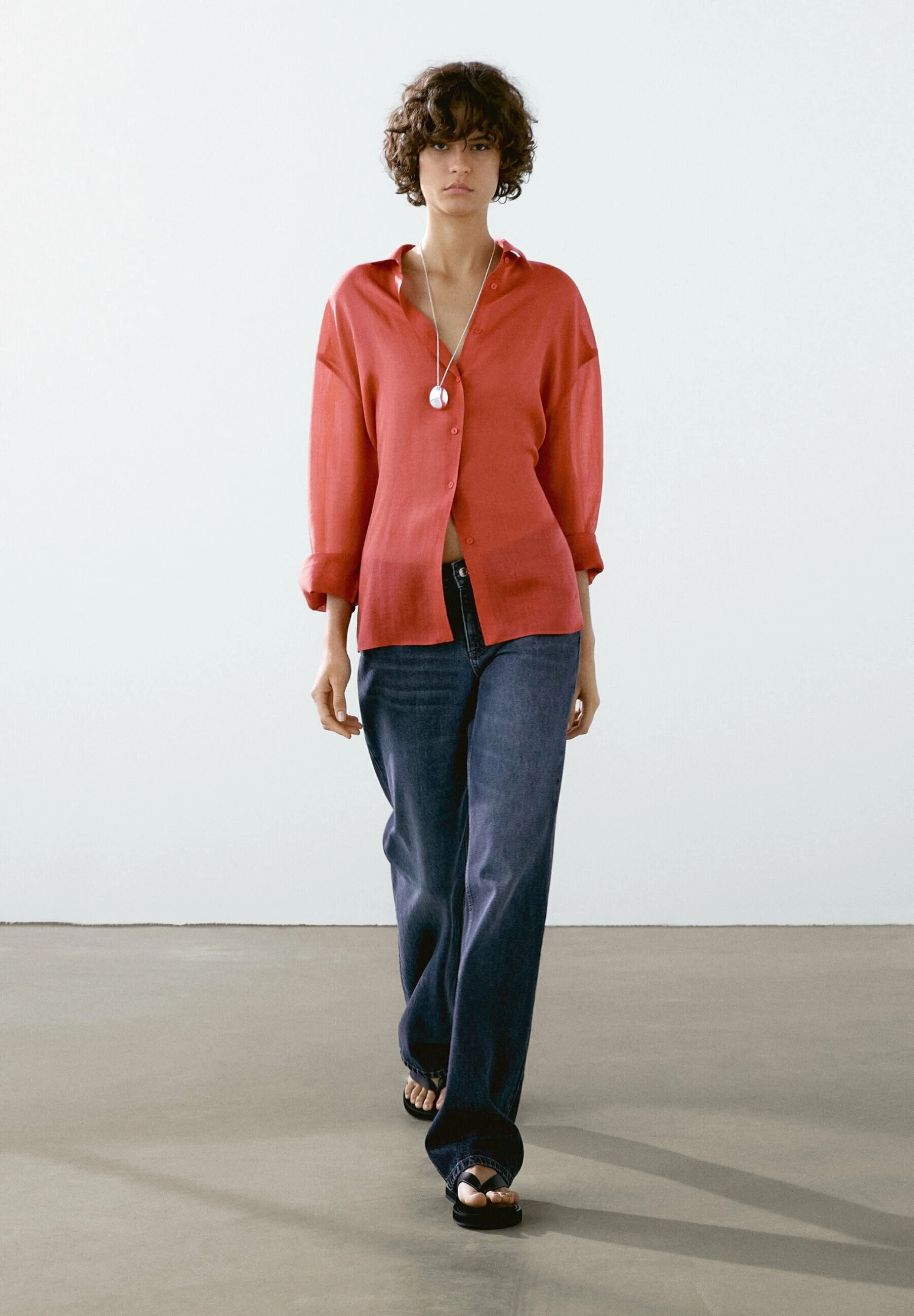 Massimo Dutti WIDE FLOWING LONG SLEEVE - Button-down Blouse - Bordeaux 4 Massimo Dutti WIDE FLOWING LONG SLEEVE - Button-down Blouse - Bordeaux - Image 2