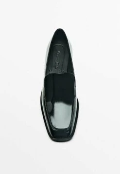 Massimo Dutti Square-Toe - Slip-Ons - Black -Massimo Dutti Shop c722d81f4a69446592b1055f0bc91677