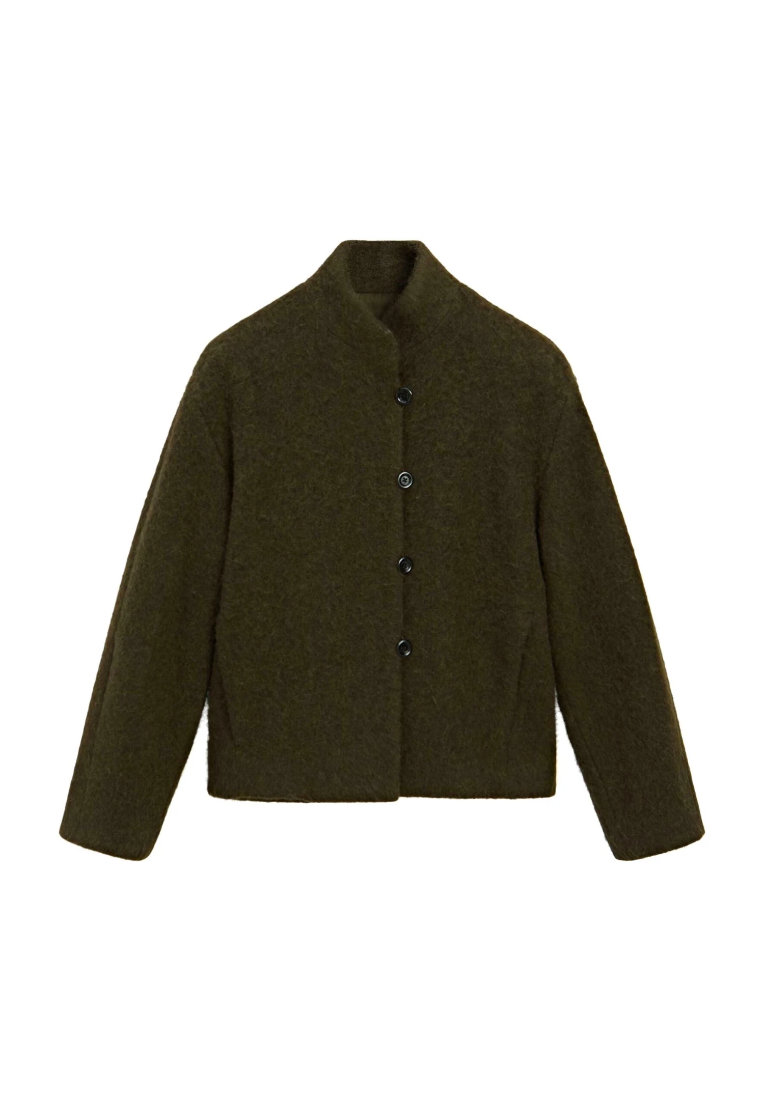 Massimo Dutti SHORT ALPACA - Cardigan - Khaki 9 Massimo Dutti SHORT ALPACA - Cardigan - Khaki - Image 7