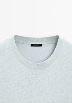Massimo Dutti SHORT SLEEVE WITH CREW NECK - Basic T-shirt - Light Blue -Massimo Dutti Shop c78901768a9f4c8d8d4b38389c0eba66